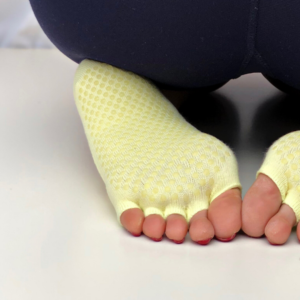 SUNSHINE Ankle Ballet Toeless Grip Socks Lemon