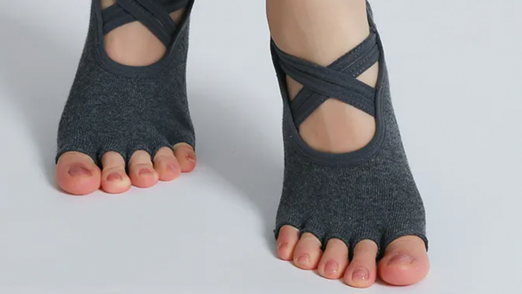 Yoga Toe Socks With Grips Pilates Women Toeless Socks For For