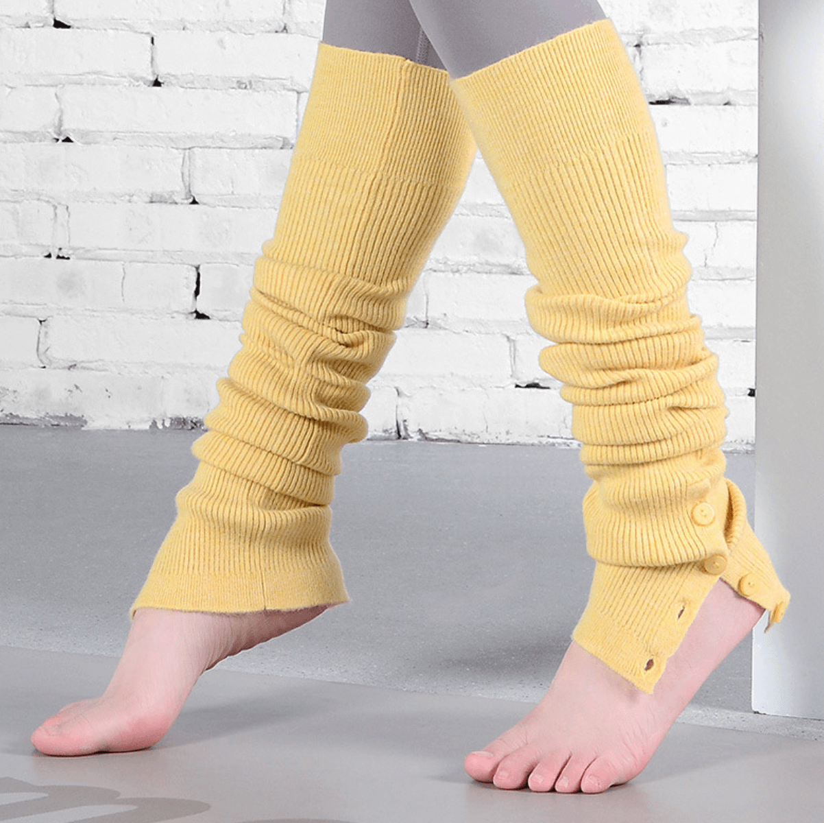 AURA Thigh High Leg Warmer Yellow