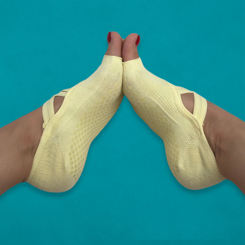 SUNSHINE Ankle Ballet Toeless Grip Socks Lemon