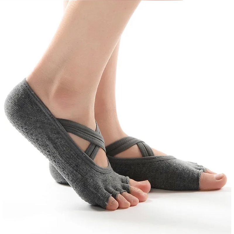 SUNSHINE Ankle Ballet Toeless Grip Socks Grey